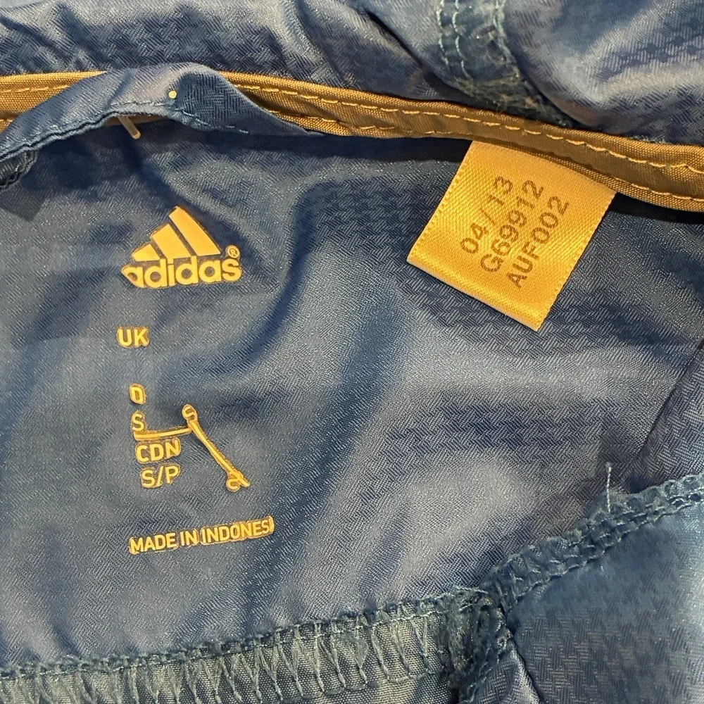 Adidas Y2K Blue Silver Hooded‎ Lightweight Windbreaker Mens S Running Training